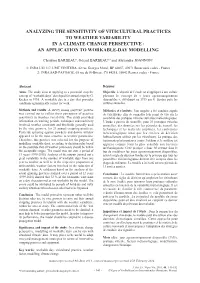 Analyzing the Sensitivity of Viticultural Practices to Weather Variability in a Climate Change Perspective: an Application to Workable-Day Modelling