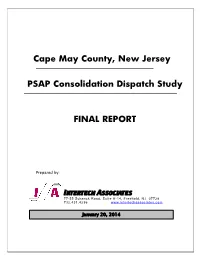 Cape May County, New Jersey PSAP Consolidation Dispatch Study