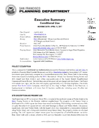 Executive Summary Conditional Use HEARING DATE: APRIL 13, 2017