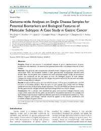 Genome-Wide Analyses on Single Disease Samples for Potential