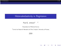 Heteroskedasticity in Regression