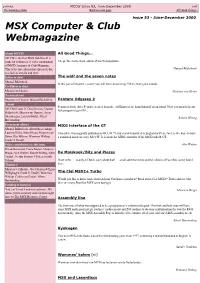 MSX Computer & Club Webmagazine
