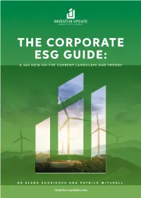 The Corporate Esg Guide: a 360 View on the Current Landscape and Trends