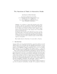 The Functions of Music in Interactive Media
