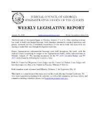 Weekly Legislative Report