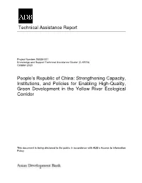 54026-001: Strengthening Capacity, Institutions, and Policies for Enabling High-Quality, Green Development in the Yellow River E