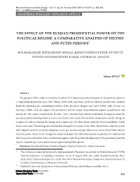 A Comparative Analysis of Yeltsin and Putin Periods 1