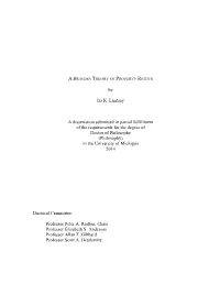 By Ira K. Lindsay a Dissertation Submitted in Partial Fulfillment of the Requirements for the Degree of Doctor of Philosophy