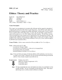Ethics: Theory and Practice