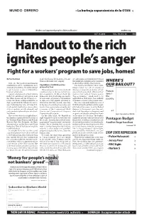 Fight for a Workers' Program to Save Jobs, Homes!