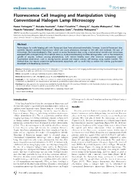 Fluorescence Cell Imaging and Manipulation Using Conventional Halogen Lamp Microscopy