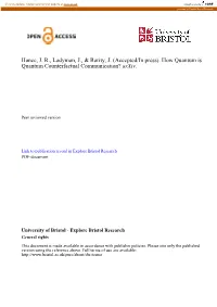 How Quantum Is Quantum Counterfactual Communication? Arxiv