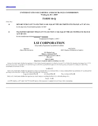 LSI CORPORATION (Exact Name of Registrant As Specified in Its Charter)