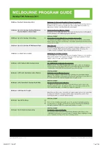 Melbourne Program Guide