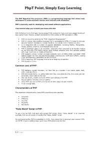 Phpt Point, Simply Easy Learning