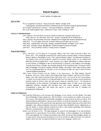 Robert Hughes's CV.Pdf