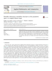 Unstable Dimension Variability Structure in the Parameter Space of Coupled Hénon Maps