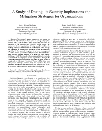 A Study of Doxing, Its Security Implications and Mitigation Strategies for Organizations