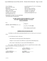 Case 18-33967-Bjh11 Doc 61 Filed 12/07/18 Entered 12/07/18 08:40:09 Page 1 of 1449