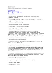 CHRONOLOGY (Selective Record of Exhibitions, Performances and Events)