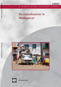 Decentralization in Madagascar