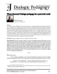 Dialogic Pedagogy for a Post-Truth World