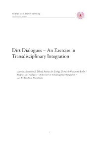 Dirt Dialogues – an Exercise in Transdisciplinary Integration
