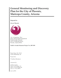 General Monitoring and Discovery Plan for the City of Phoenix, Maricopa County, Arizona
