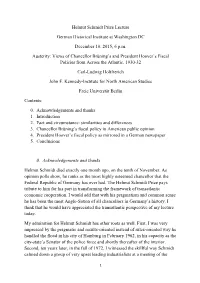 Helmut Schmidt Prize Lecture German Historical Institute at Washington