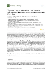 Long-Term Change of the Secchi Disk Depth in Lake Maninjau, Indonesia Shown by Landsat TM and ETM+ Data