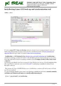 Luckybackup Linux GUI Back-Up and Synchronization Tool