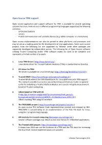 Open Source TPM Support