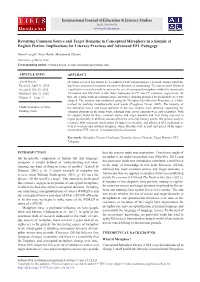 Revisiting Common Source and Target Domains in Conceptual Metaphors in a Sample of English Fiction: Implications for Literacy Practices and Advanced EFL Pedagogy
