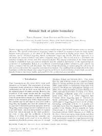 Seismic Link at Plate Boundary