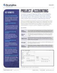 Acumatica Project Accounting Data Sheet