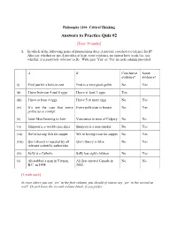 Answers to Practice Quiz #2