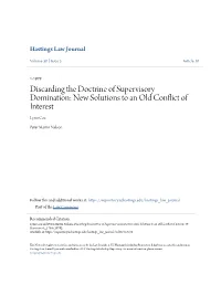Discarding the Doctrine of Supervisory Domination: New Solutions to an Old Conflict of Interest Lynn Cox