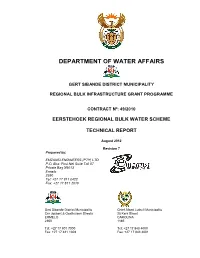 Eerstehoek Regional Bulk Water Scheme Technical