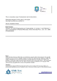 Expressivism and Constructivism