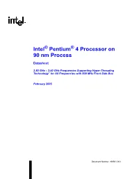 Intel(R) Pentium(R) 4 Processor on 90 Nm Process Datasheet