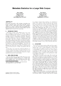 Metadata Statistics for a Large Web Corpus