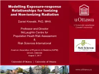 Modelling Exposure-Response Relationships for Ionizing and Non-Ionizing Radiation