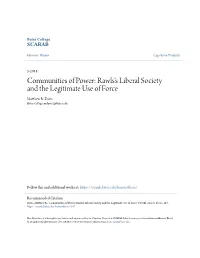 Rawls's Liberal Society and the Legitimate Use of Force Matthew R