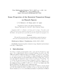 Some Properties of the Essential Numerical Range on Banach Spaces