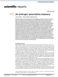An Entropic Associative Memory Luis A