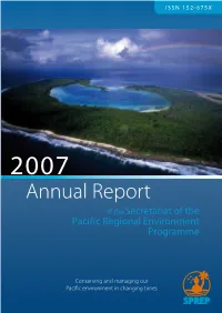 Annual Report of the Secretariat of the Pacific Regional Environment Programme