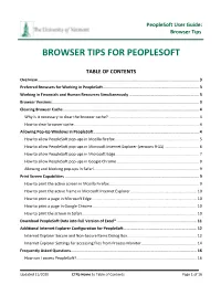 Browser Tips for Peoplesoft