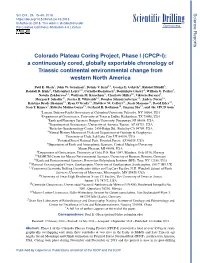 Colorado Plateau Coring Project, Phase I (CPCP-I)