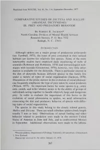 Comparative Studies of Dictyna and Mallos (Araneae, Dictynidae): Iii