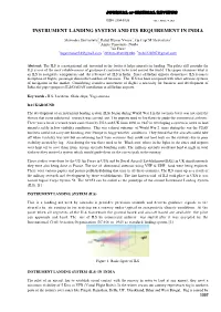 Instrument Landing System and Its Requirement in India